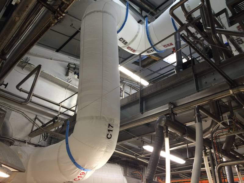 Gaines de distribution d'air rafraîchi adaptées à la configuration du site.